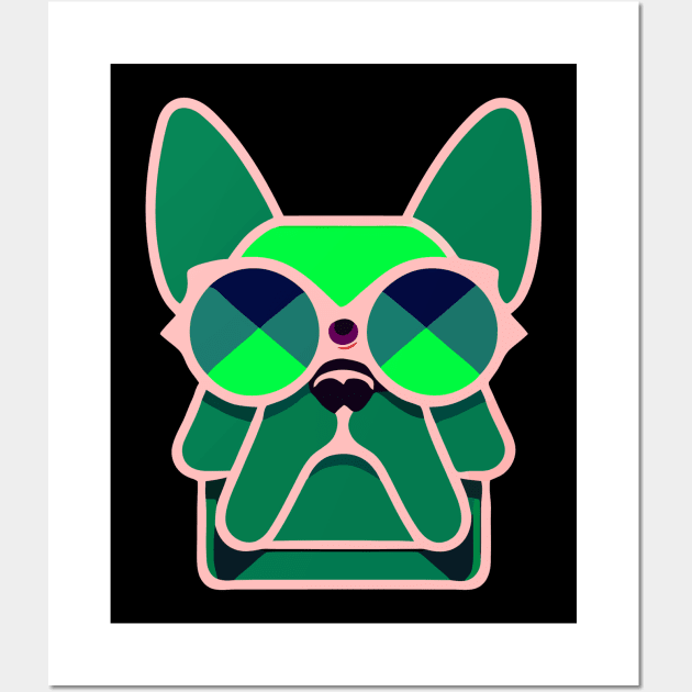 Frenchie Green Wall Art by unrefinedgraphics